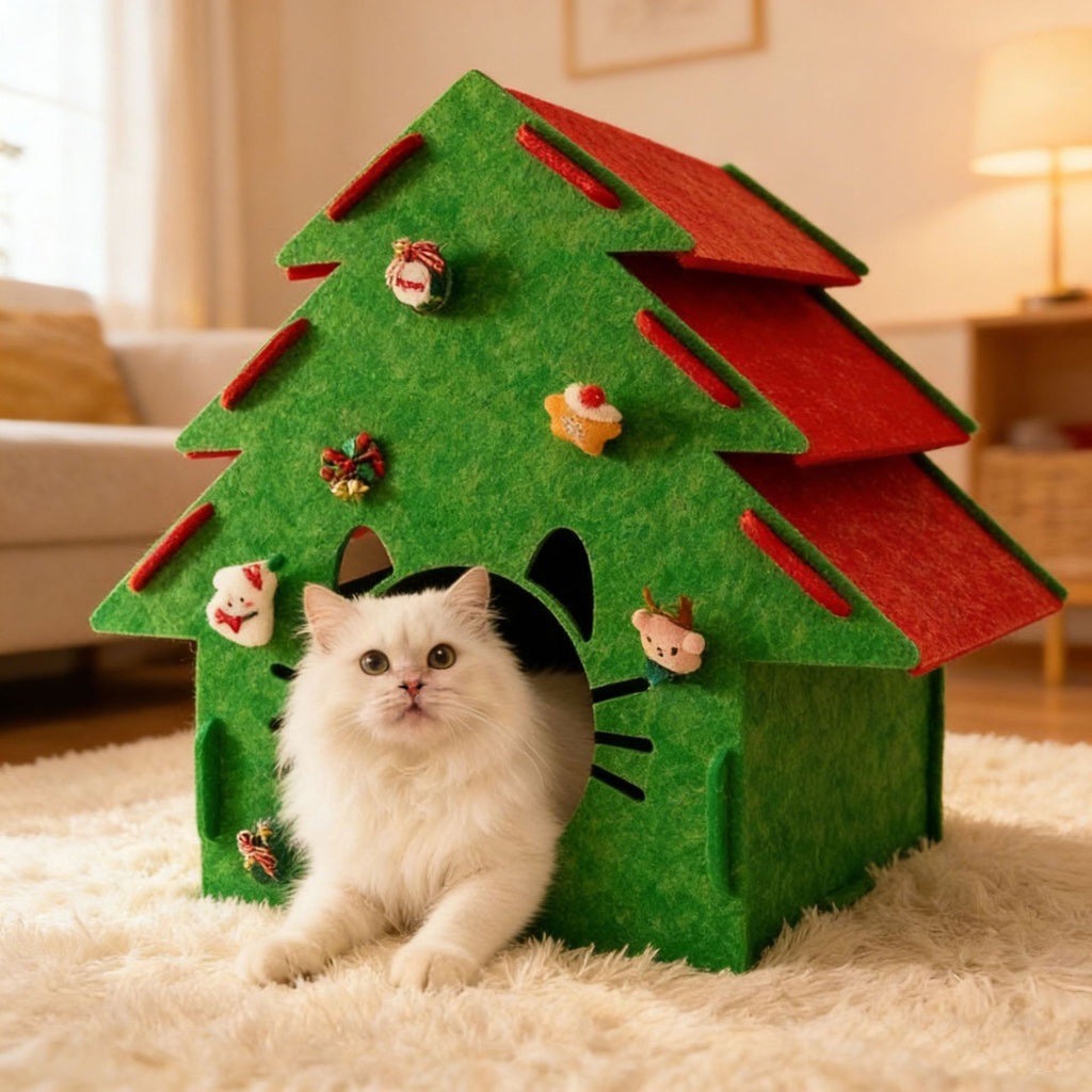 Eco-Friendly PET Acoustic Felt Cat Cave - High-Density Sound-Absorbing Panel Nest - Modular Interlocking Design