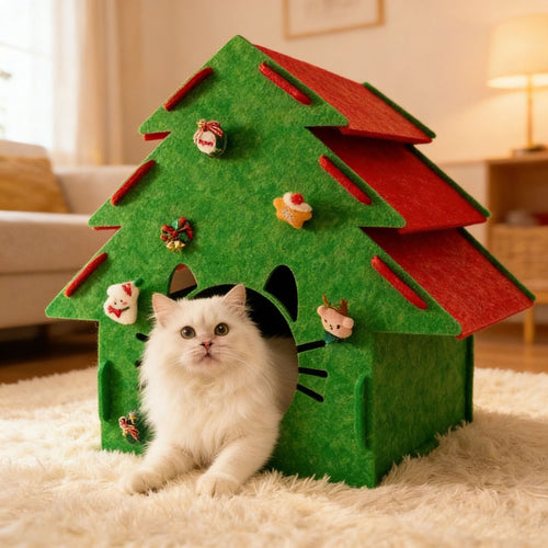 Eco-Friendly PET Acoustic Felt Cat Cave - High-Density Sound-Absorbing Panel Nest - Modular Interlocking Design