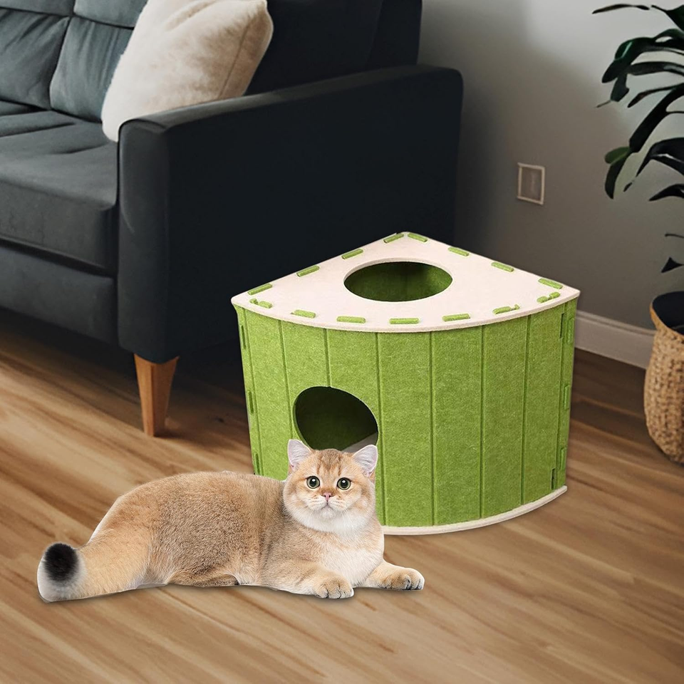 Premium Eco-Friendly PET Felt Cat Cave - Removable & Washable Designer Pet House - B2B Wholesale