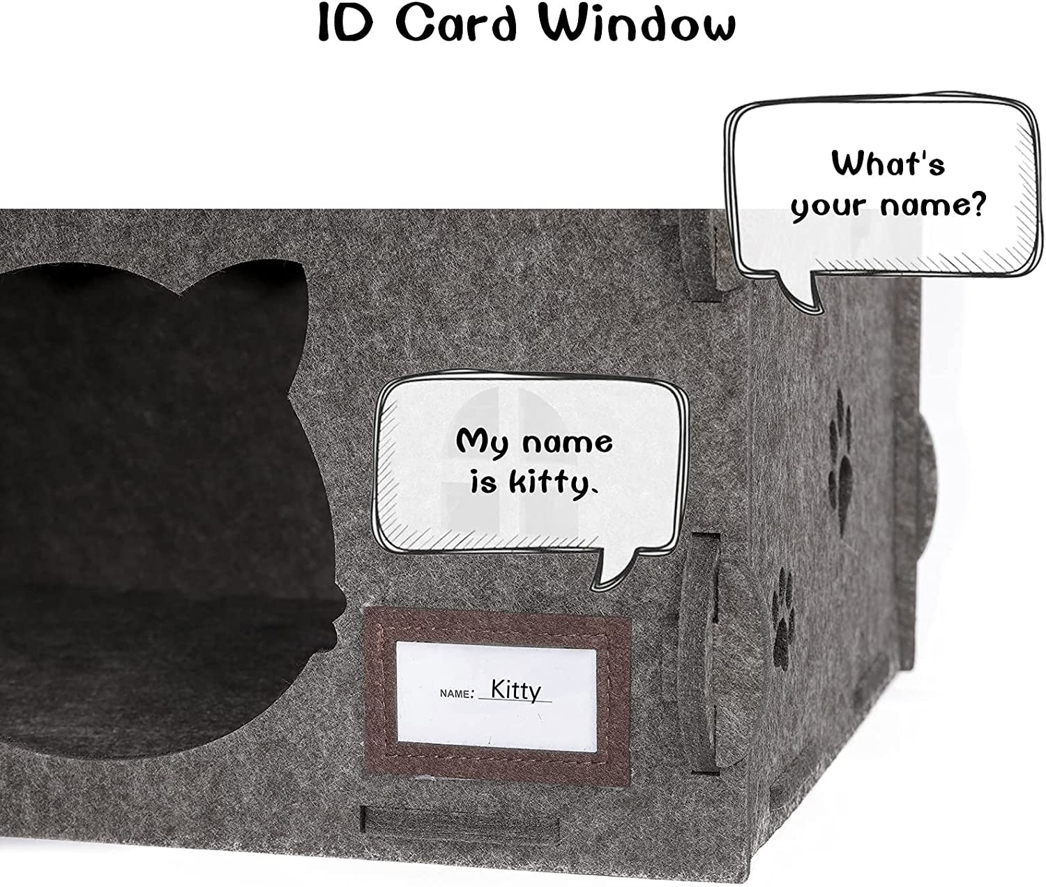 Premium Collapsible Extra Large Cat Cave - 2-in-1 Acoustic Felt Pet Condo & Durable Scratcher House