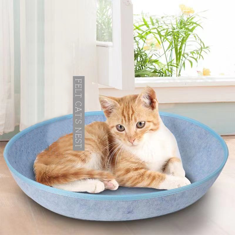 Premium Eco-Friendly Felt Cat Tunnel Bed - Detachable Peekaboo Cave for Indoor Pets